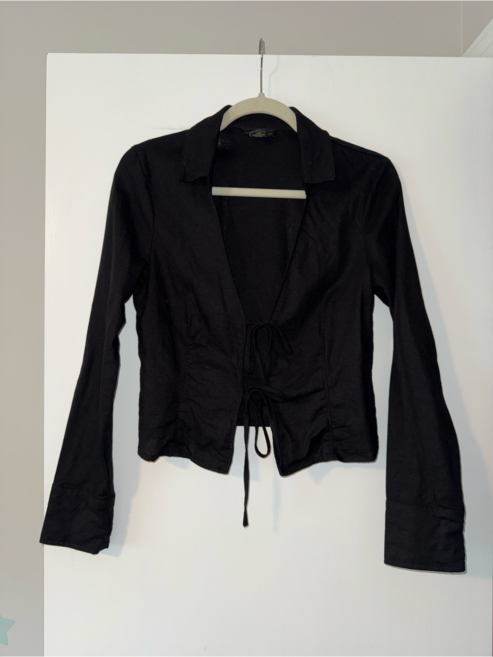 House of Harlow Tie-Front Linen Top